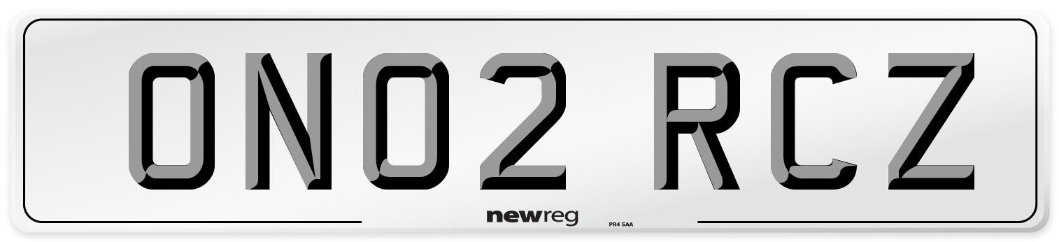 ON02 RCZ Number Plate from New Reg